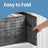 Set of 3 Fabric Storage Bins - Fabric - Ink Black - Foldable with Handles and Label Holders