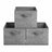 Set of 3 Fabric Storage Bins - Non-Woven Fabric and Plastic - Grey