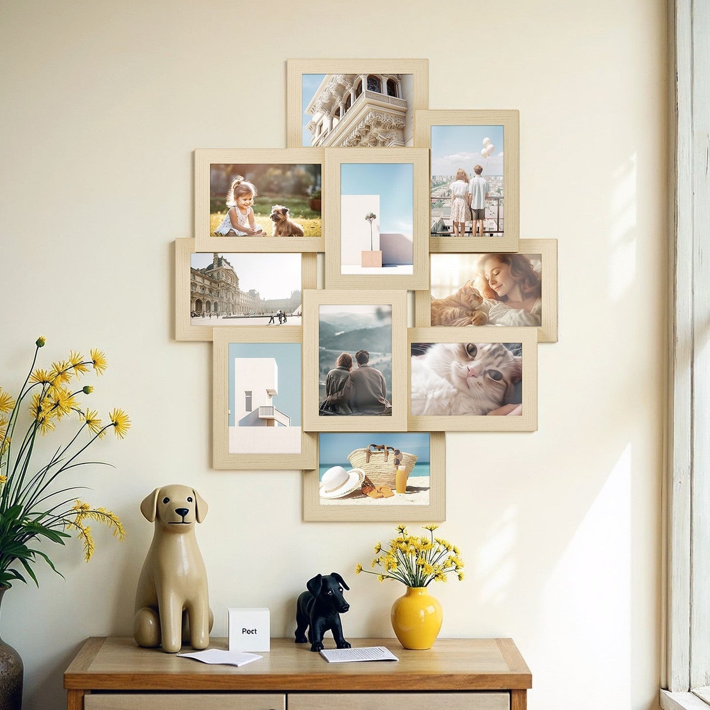 Collage Picture Frame - MDF - Cloud White - 10-Opening for 4x6 Photos