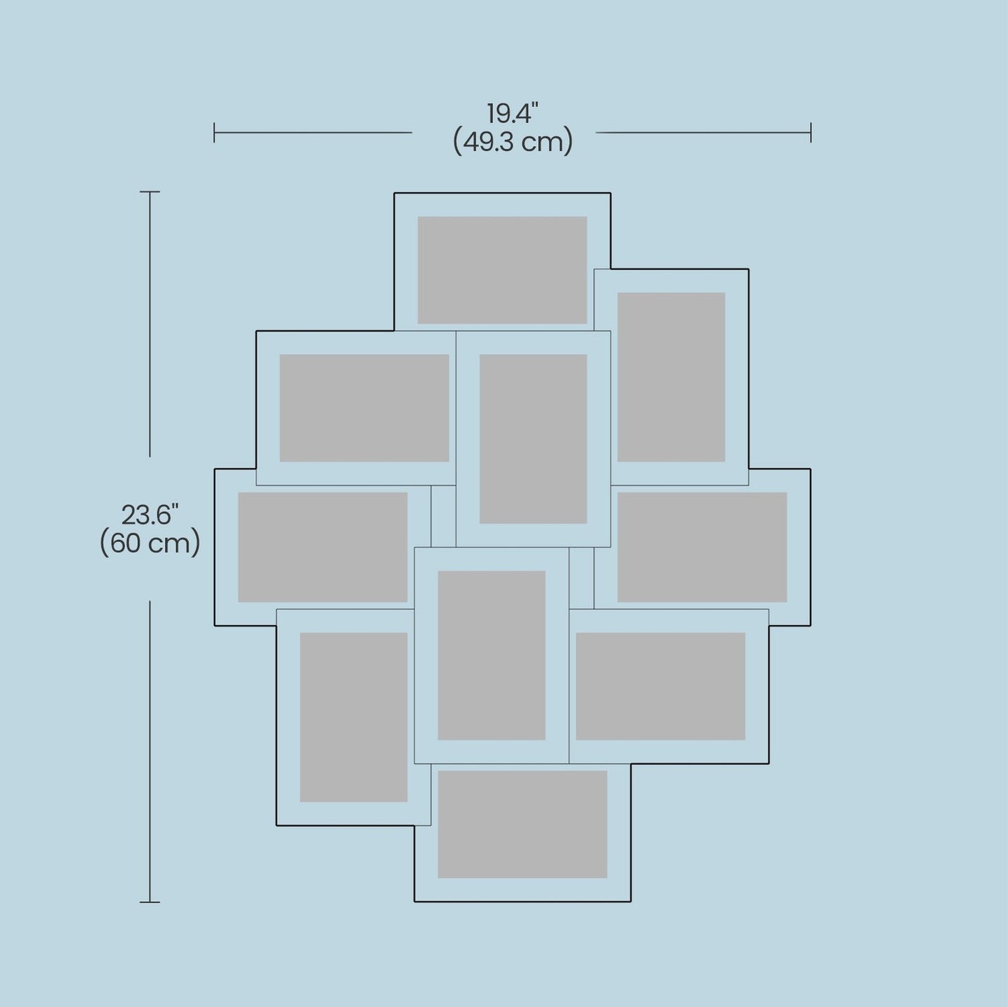 Collage Picture Frame - MDF - Cloud White - 10-Opening for 4x6 Photos