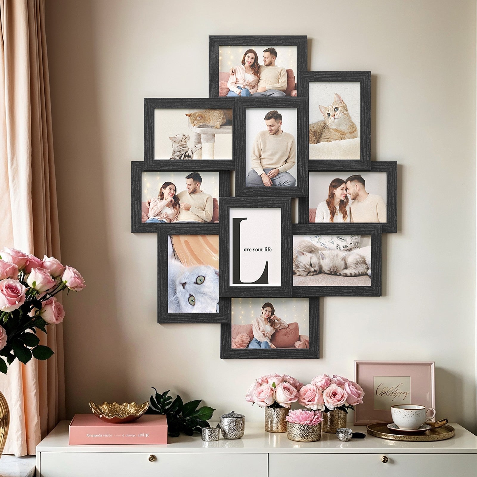 Collage Picture Frame - MDF - Cloud White - 10-Opening for 4x6 Photos
