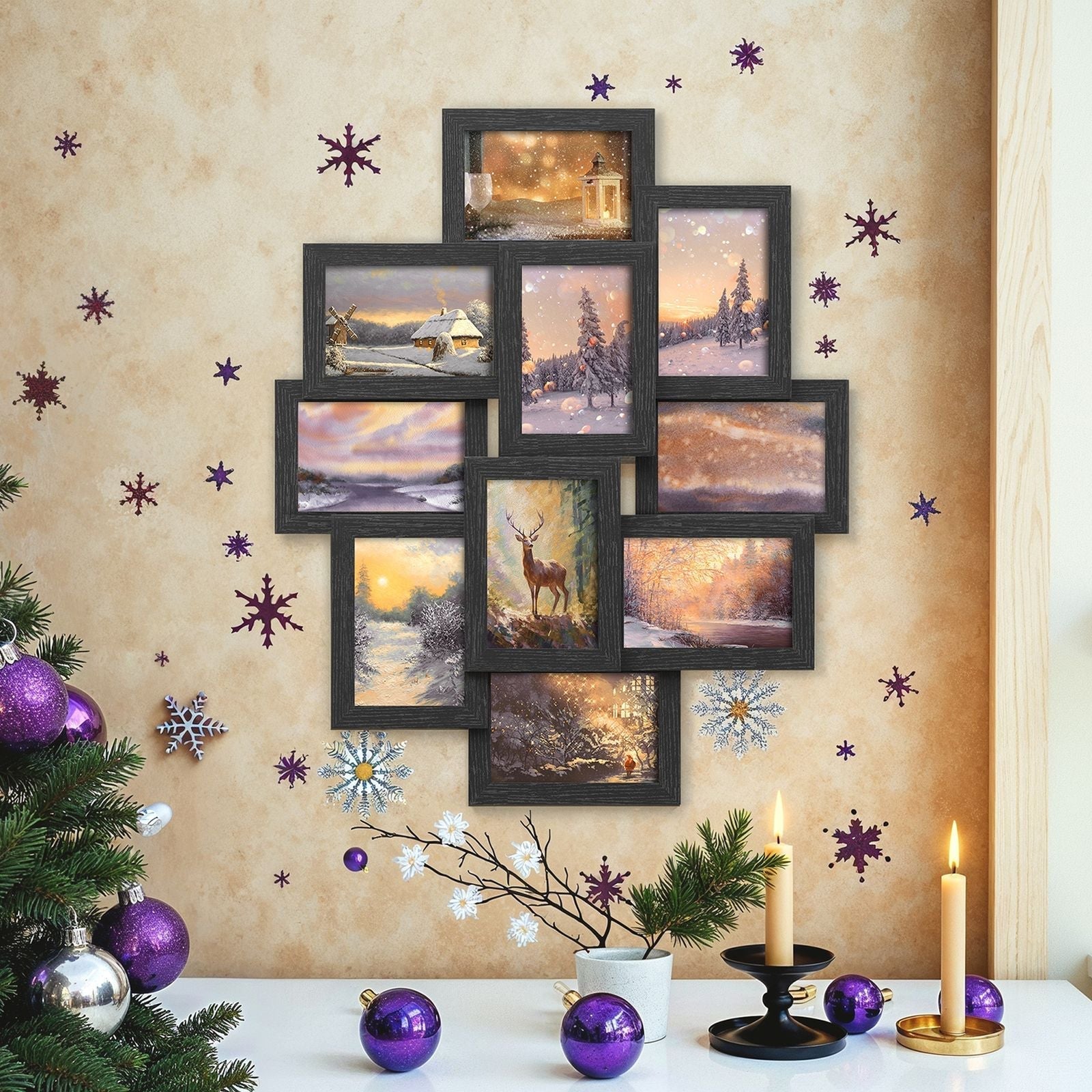 Collage Picture Frame - MDF - Cloud White - 10-Opening for 4x6 Photos