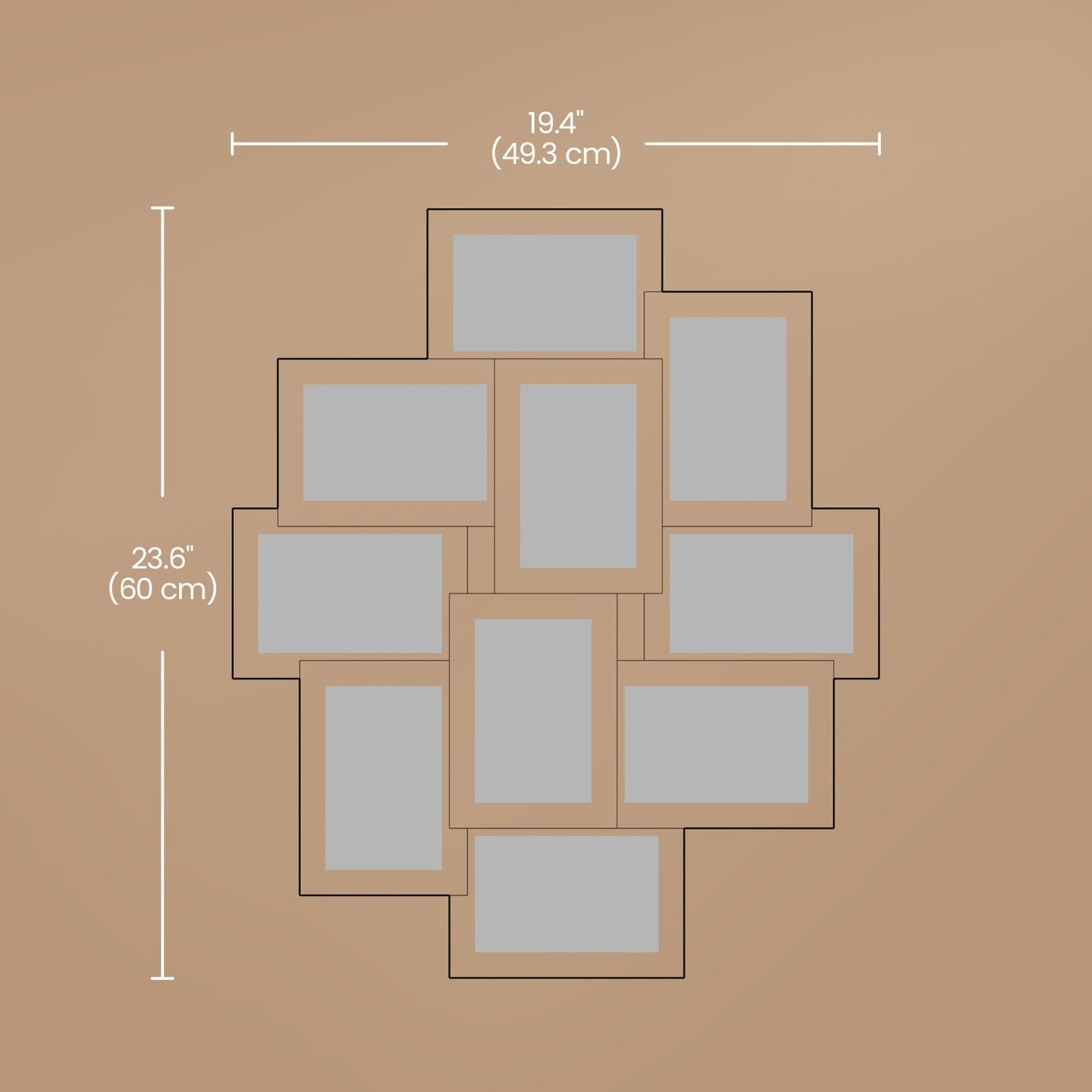 Collage Picture Frame - MDF - Cloud White - 10-Opening for 4x6 Photos
