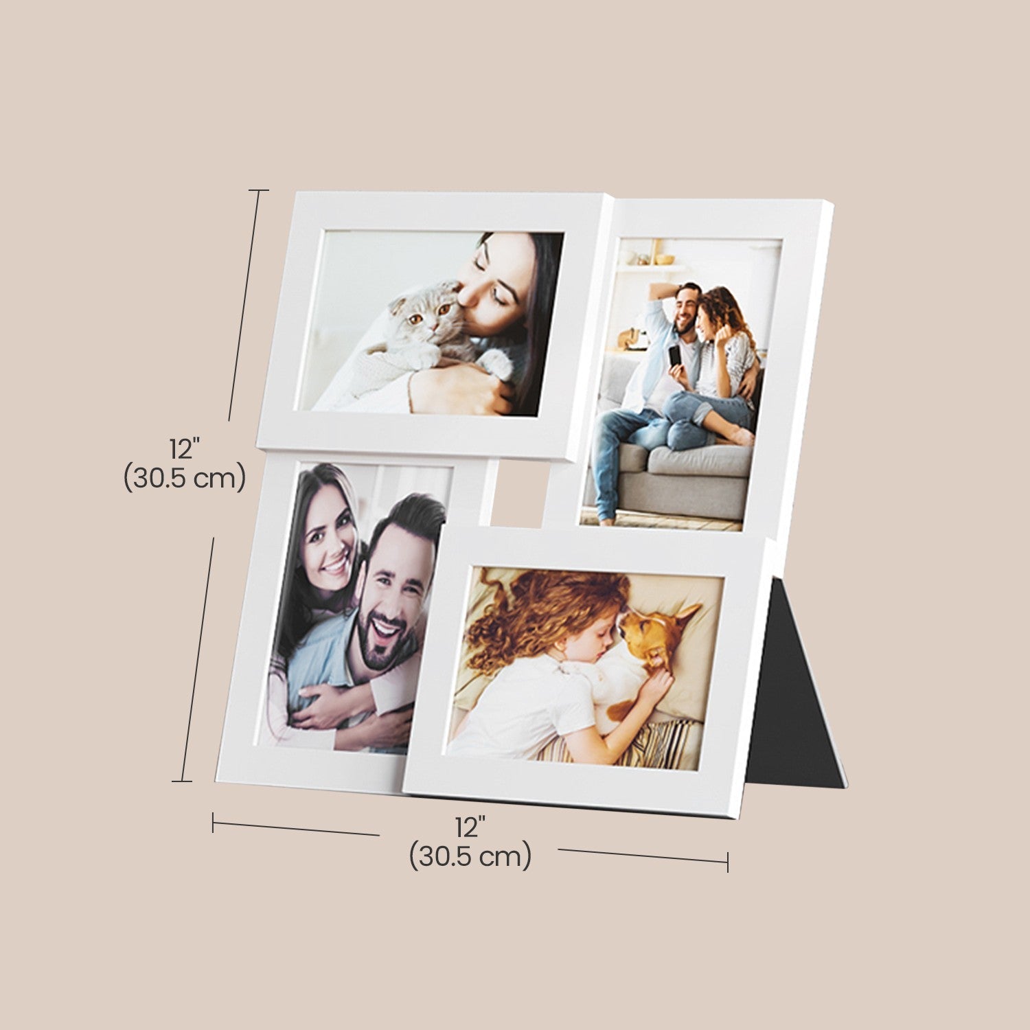 Collage Picture Frame - Cloud White - 4-Opening Design for 4x6 Photos