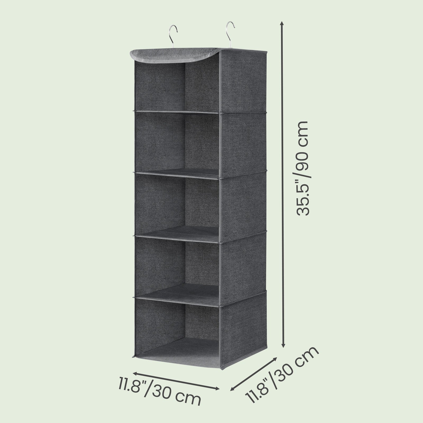 Closet Hanging Shelves - 30L - Non-Woven Fabric - Bamboo Inserts