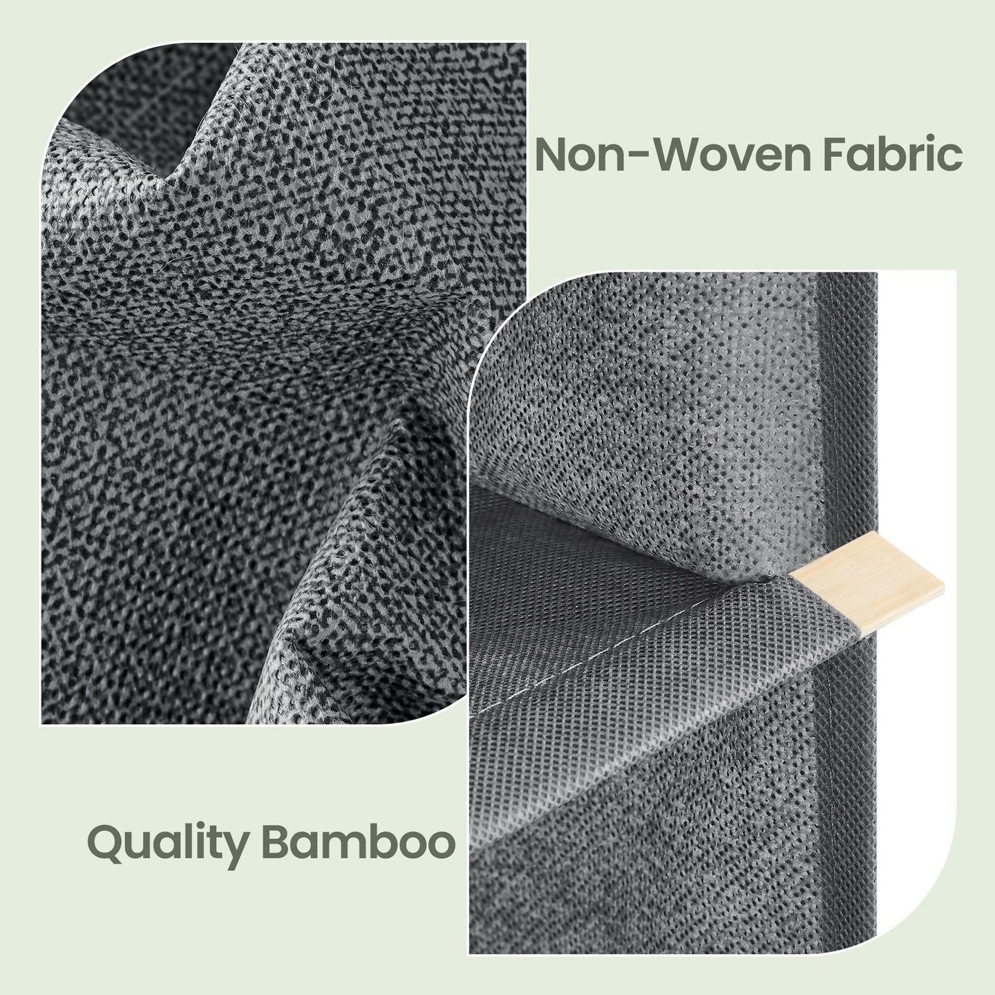 Closet Hanging Shelves - 30L - Non-Woven Fabric - Bamboo Inserts