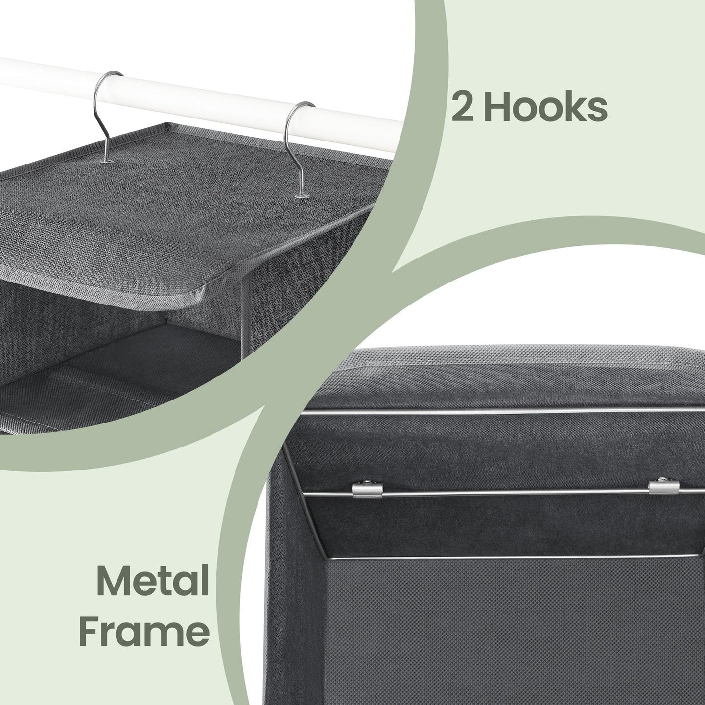 Closet Hanging Shelves - 30L - Non-Woven Fabric - Bamboo Inserts