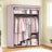 Portable Wardrobe - Non-Woven Fabric - Gray - Collapsible with Dual Clothes Rails