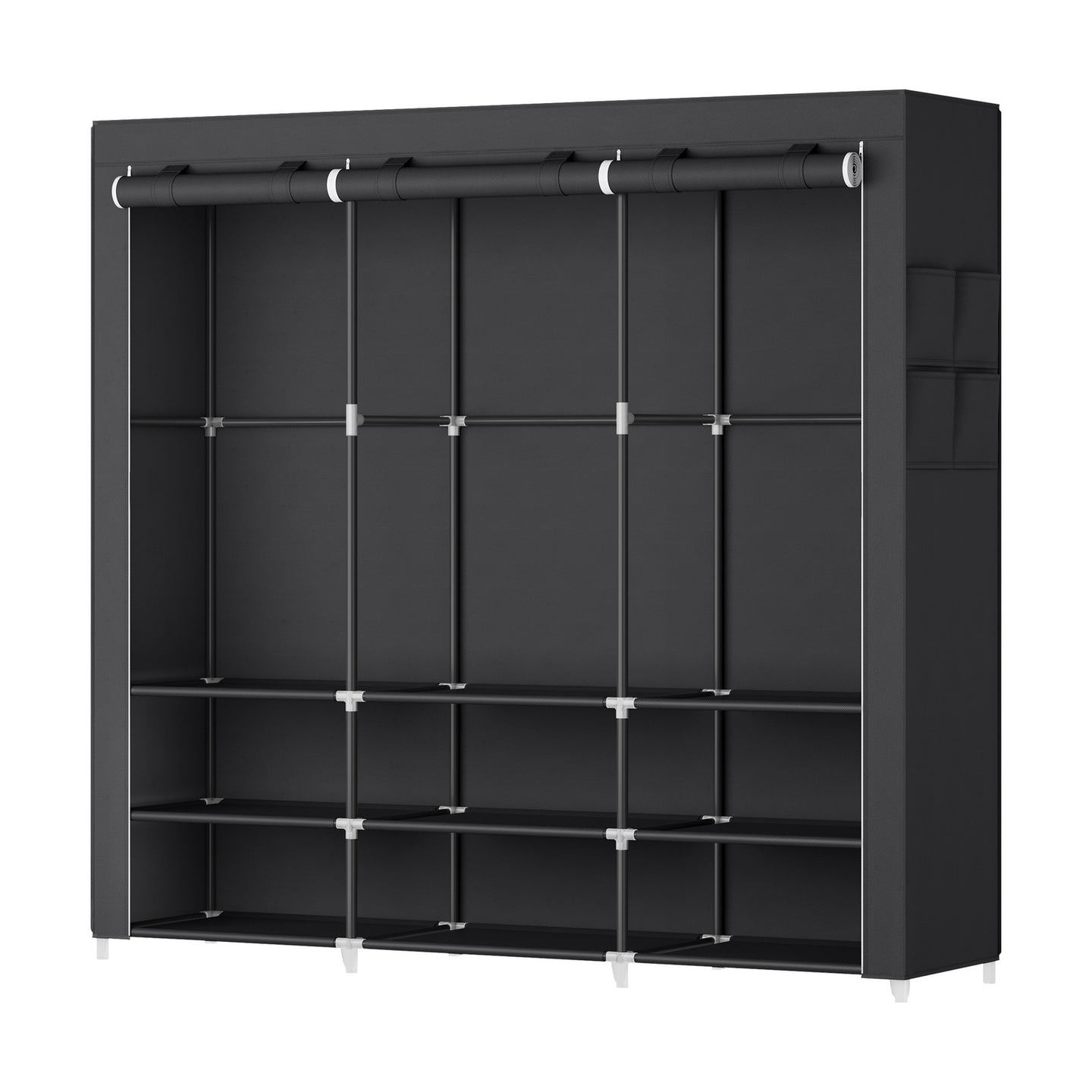 Clothes Wardrobe, Portable Closet - Steel and Non-Woven Fabric - Grey