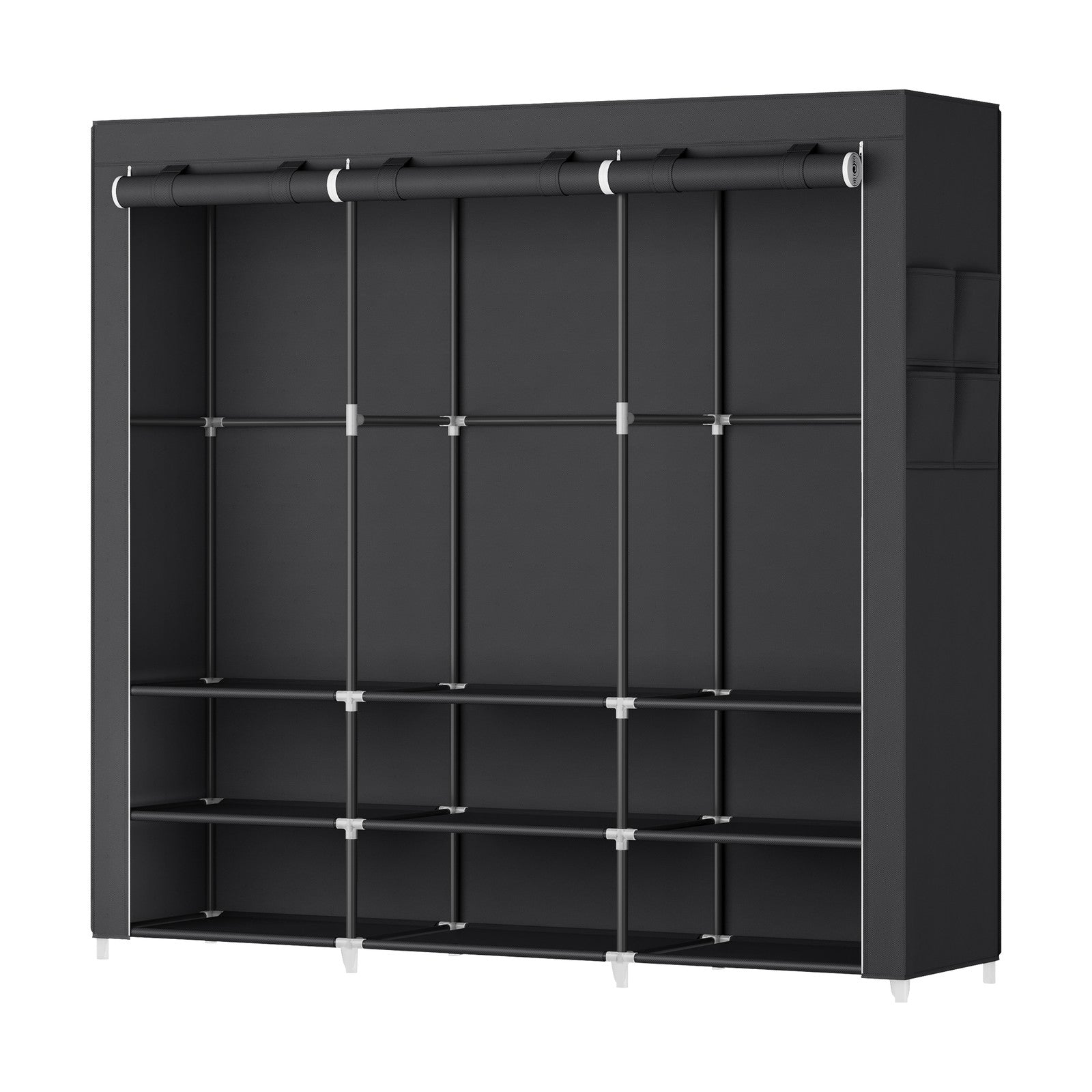 Clothes Wardrobe, Portable Closet - Steel and Non-Woven Fabric - Grey
