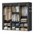 Clothes Wardrobe, Portable Closet - Steel and Non-Woven Fabric - Grey