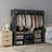 Clothes Wardrobe, Portable Closet - Steel and Non-Woven Fabric - Grey