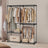 Freestanding Clothing Rack - Metal - Black - Large Capacity with 3 Hanging Rods and Shelves