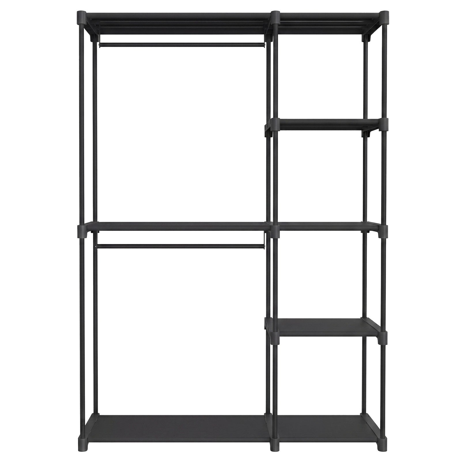 Freestanding Foldable Closet Wardrobe - Fabric and Metal Tube - Black