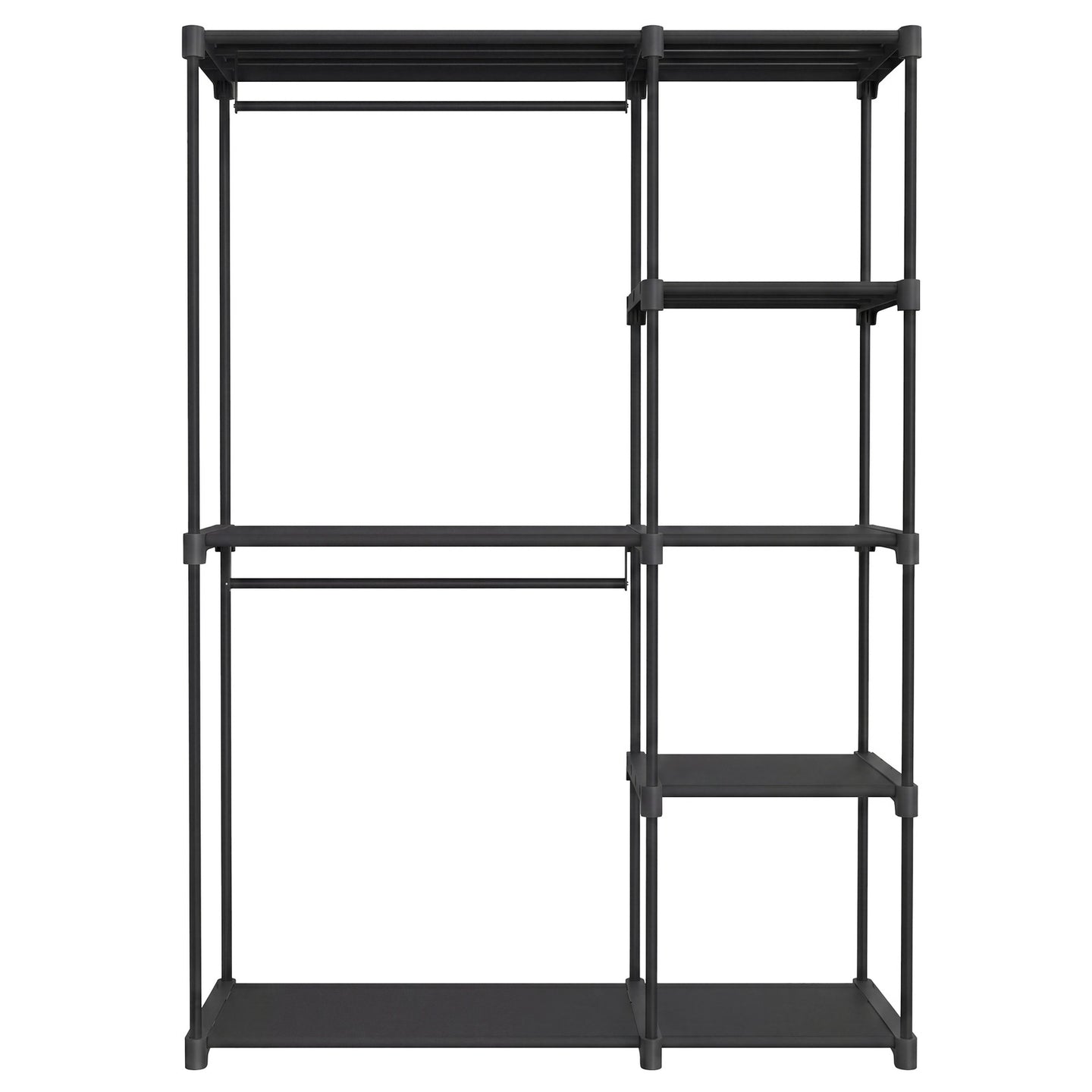 Freestanding Foldable Closet Wardrobe - Fabric and Metal Tube - Black
