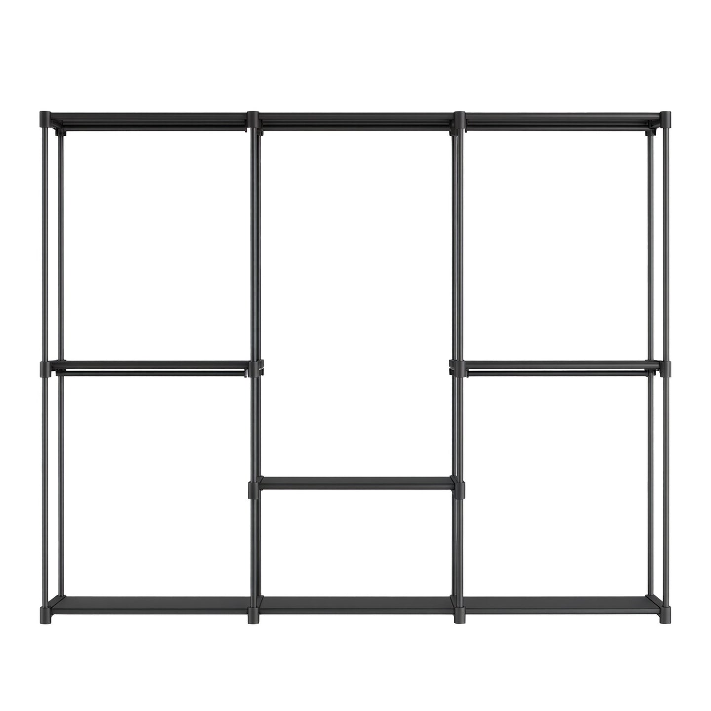 Wardrobe Closet Organizer - Fabric and Metal Tube - Black