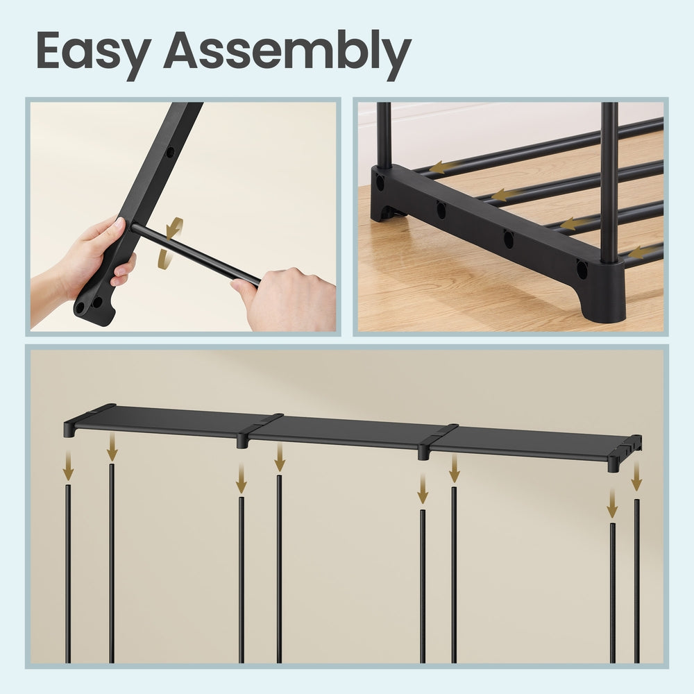 Wardrobe Closet Organizer - Fabric and Metal Tube - Black