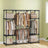 Clothes Wardrobe - Fabric - Black - Large Capacity with 4 Hanging Sections and Compartments
