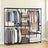 Freestanding Clothes Rack - Fabric - Black - Portable Wardrobe with Shelves and Hanging Rails