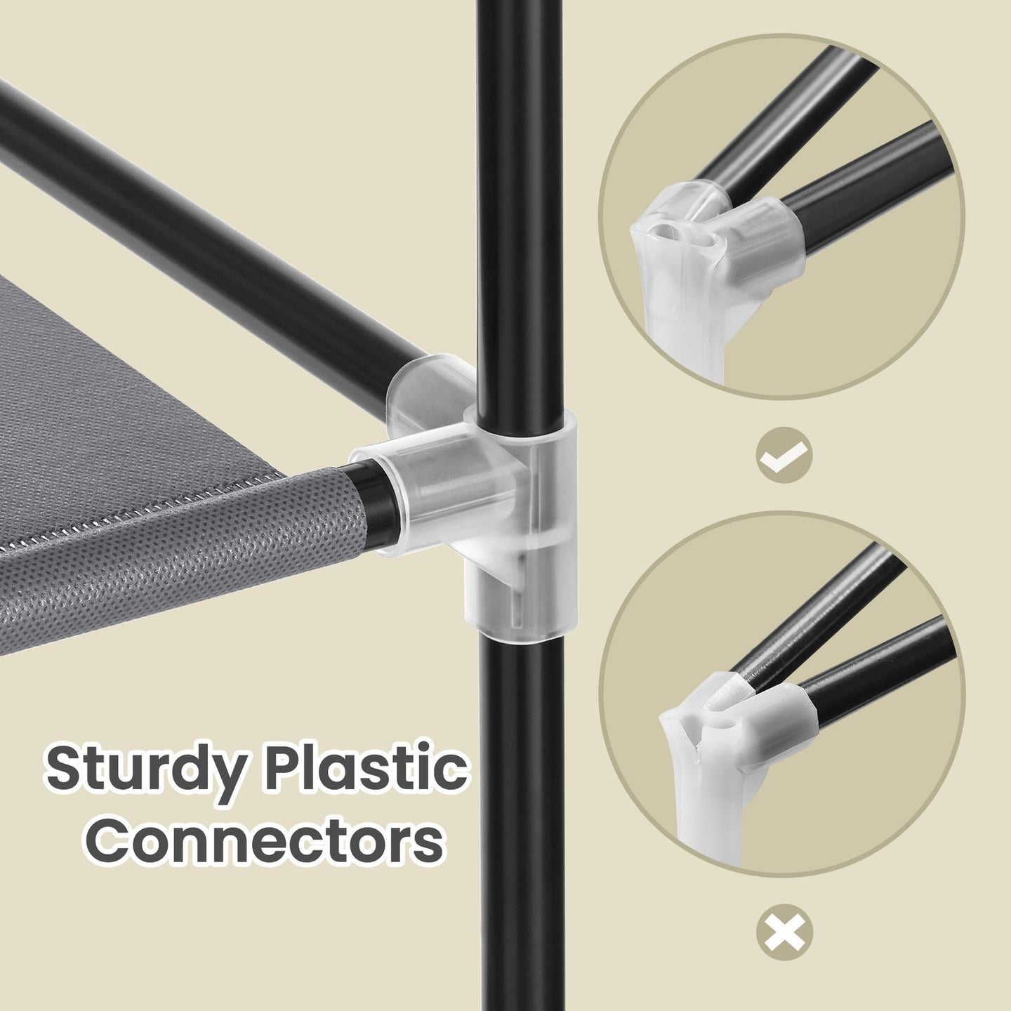 Portable Closet Organizer - Fabric and Metal Tube - Black
