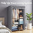 Portable Closet Organizer - Non-Woven Fabric - Grey - 6 Shelves and Hanging Rail