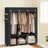 Portable Wardrobe - Fabric - Black - Large Capacity with 3 Hanging Rods and Shelves