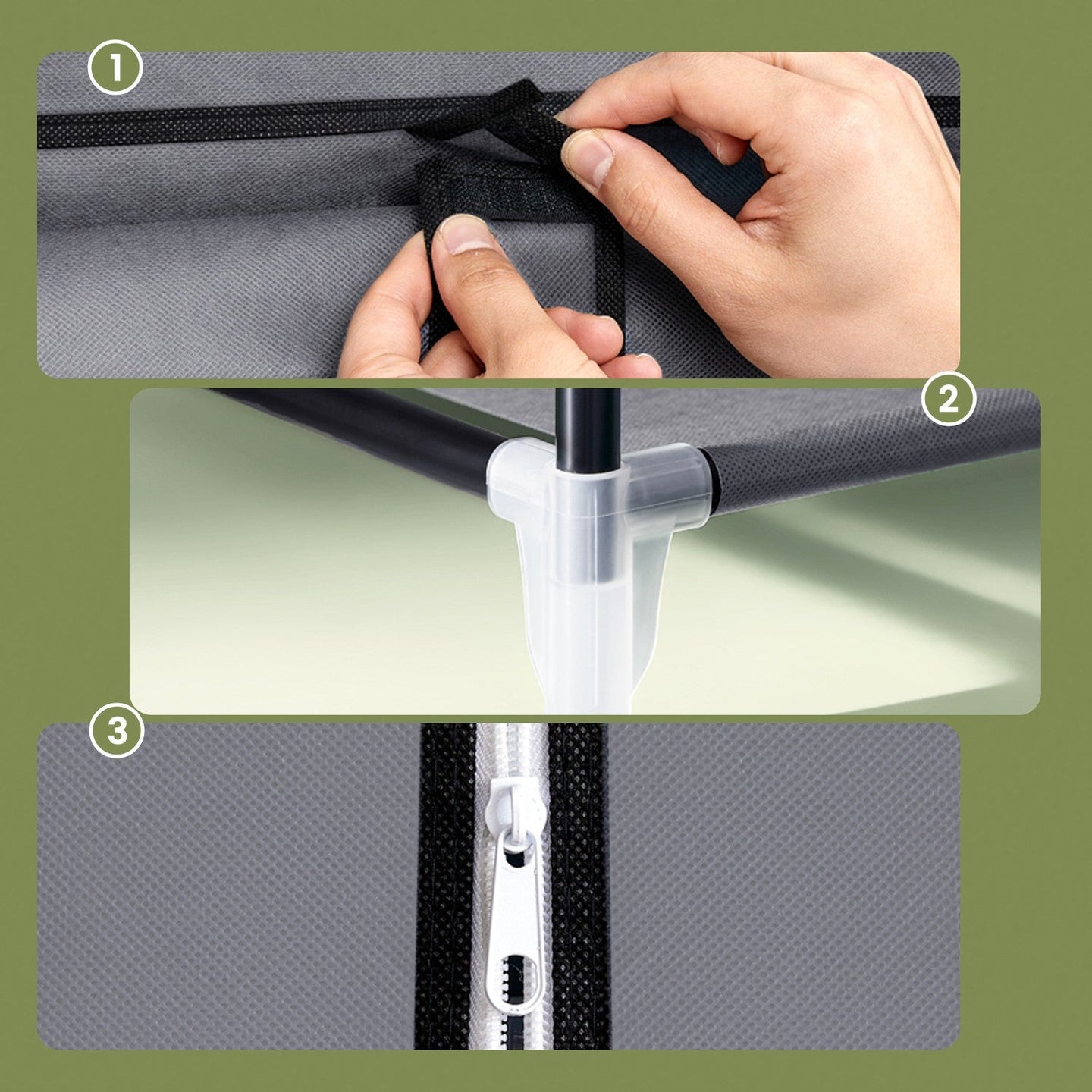 Portable Wardrobe - 175L - Steel Tube - Clothes Rail