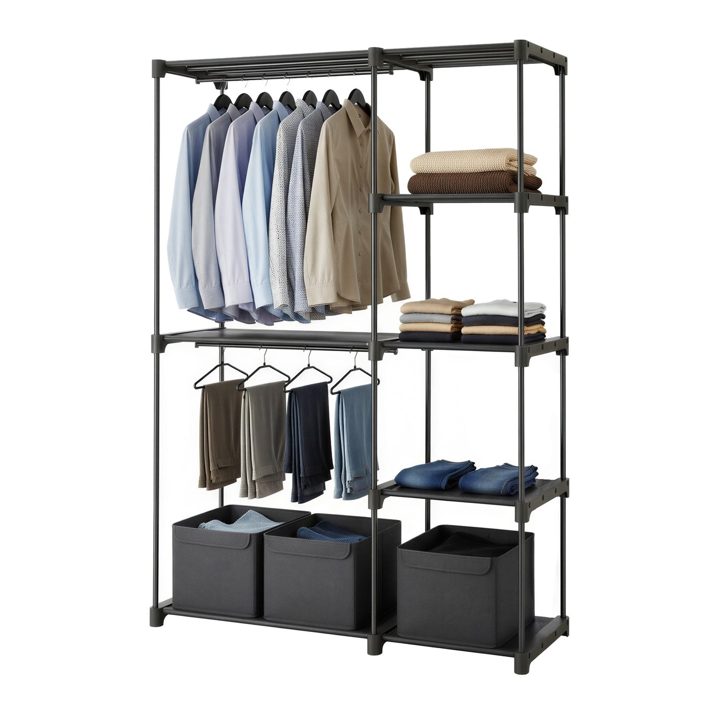 Portable Closet - Fabric and Metal Tube - Black