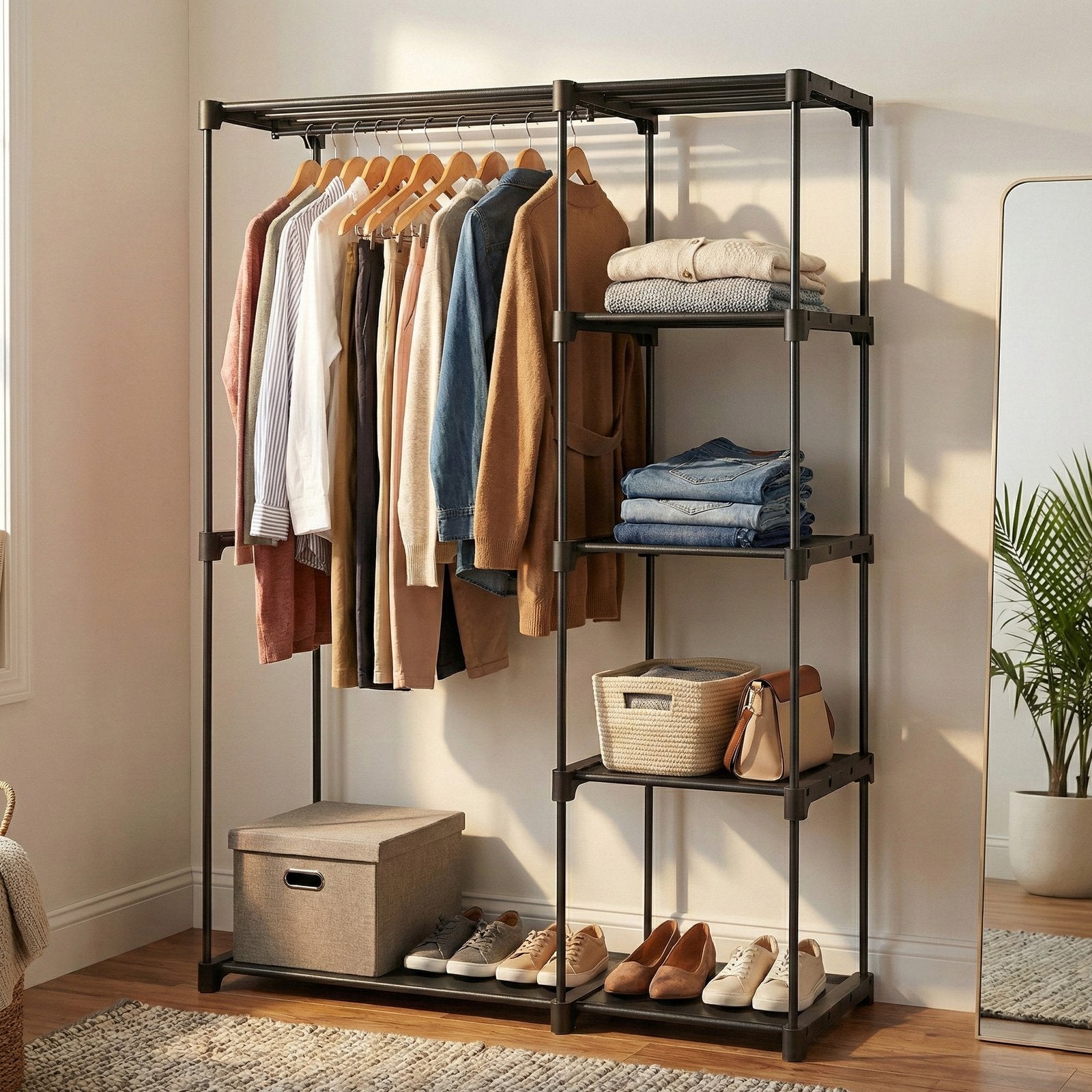 Portable Closet - Fabric and Metal Tube - Black
