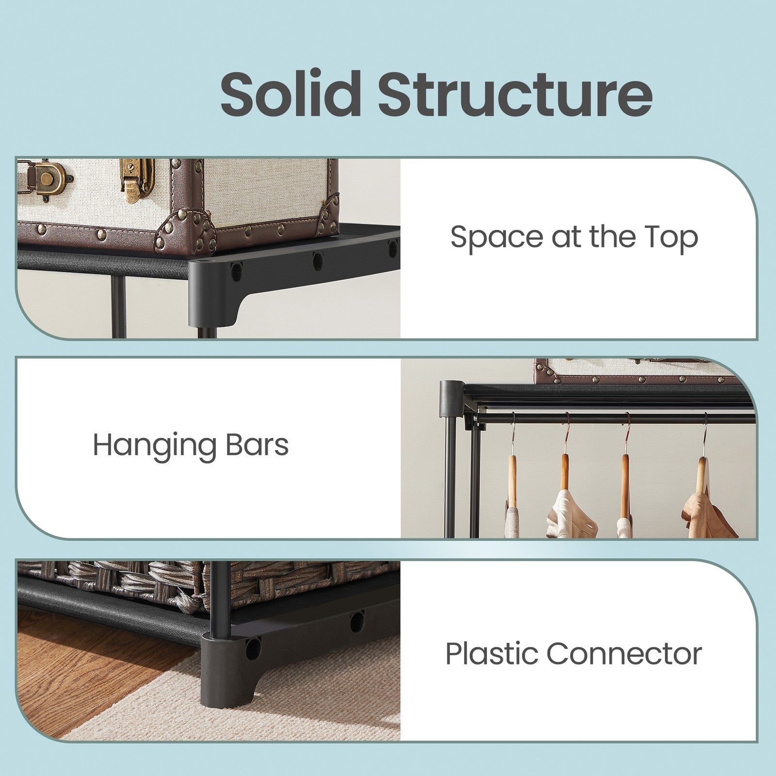 Portable Closet - Fabric and Metal Tube - Black