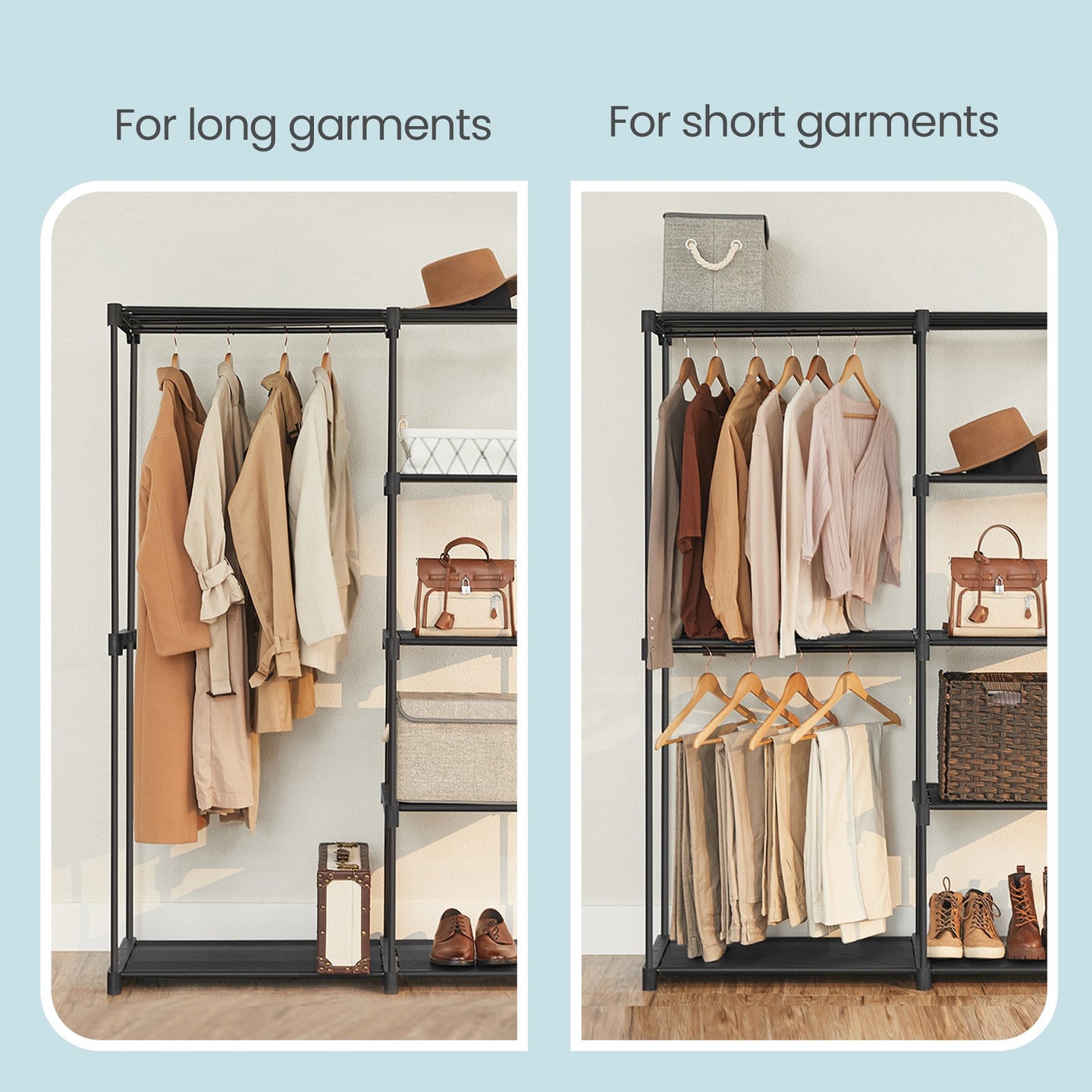 Portable Closet - Fabric and Metal Tube - Black
