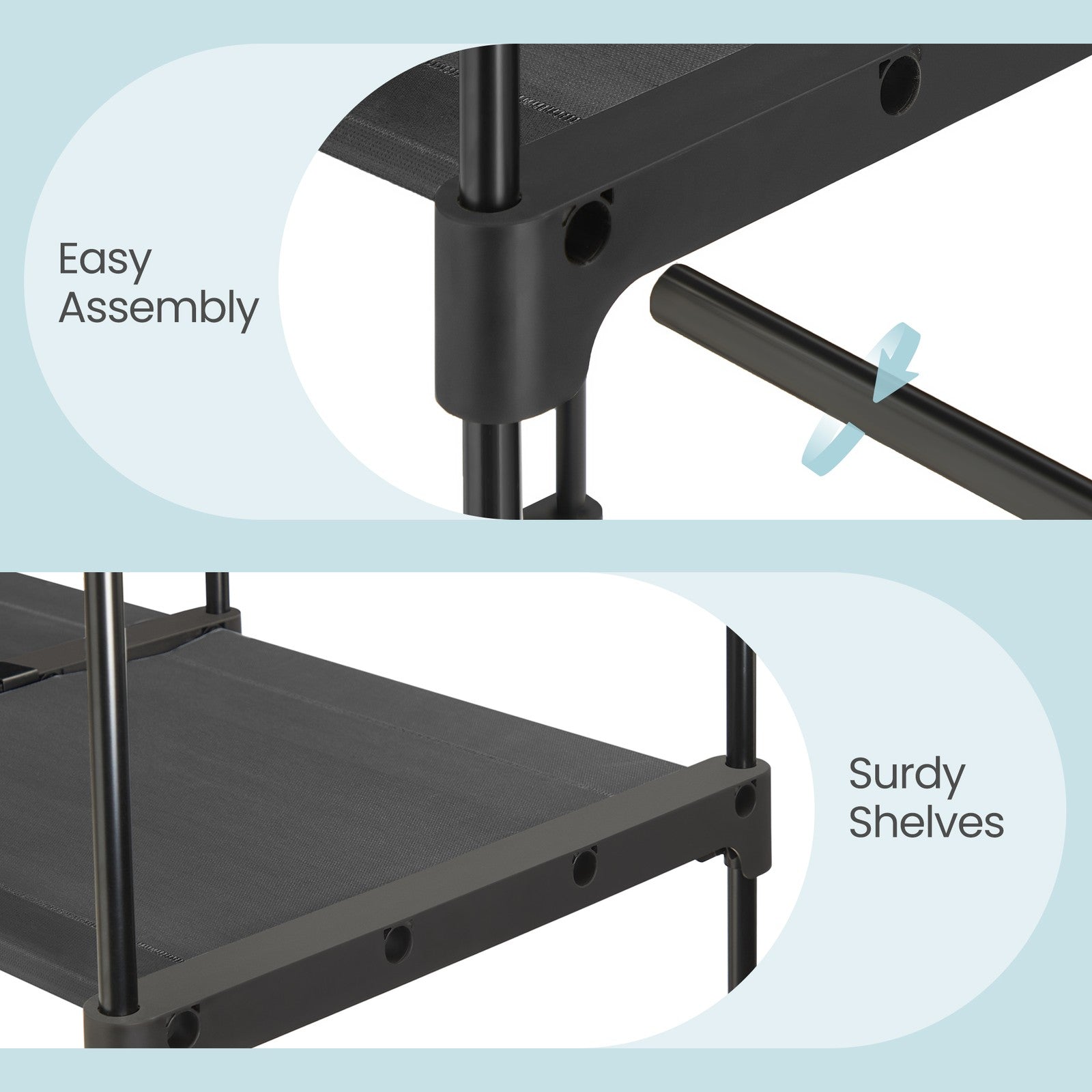 Portable Closet - Fabric and Metal Tube - Black