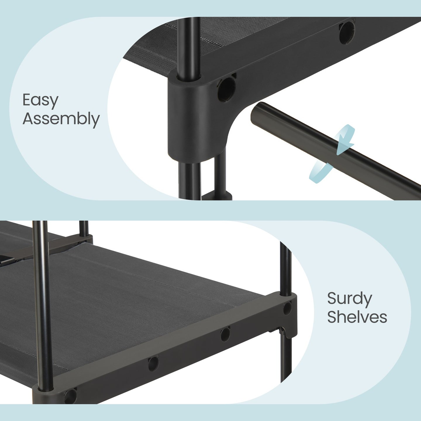 Portable Closet - Fabric and Metal Tube - Black
