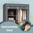 Portable Wardrobe - Non-Woven Fabric - Black - Double Hanging Rods and Adjustable Shelves