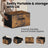 Foldable Storage Organiser Boxes - Set of 3 with Handles - Non-Woven Fabric - Rustic Brown