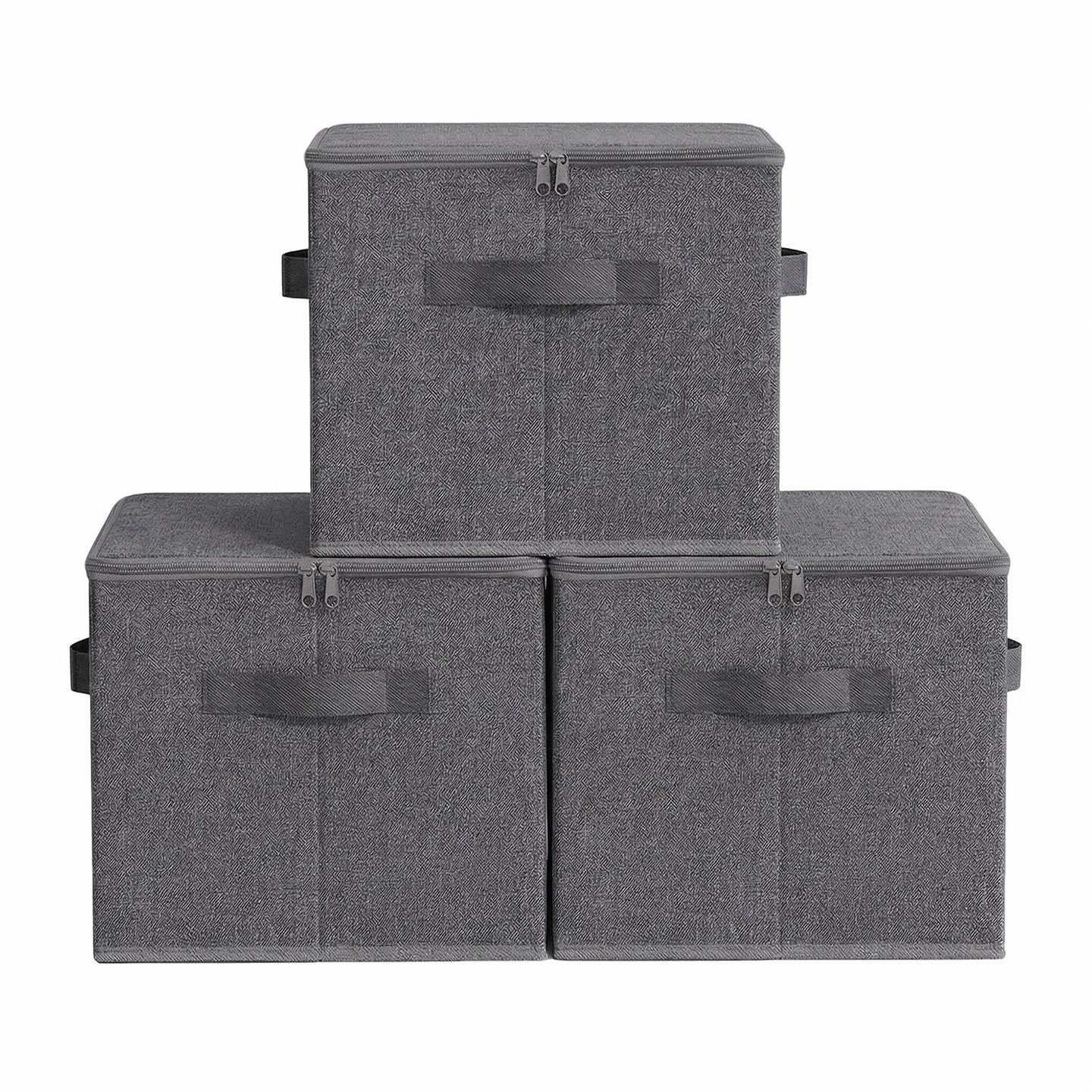 Foldable Storage Boxes with Lids - 30L - Non-Woven Fabric - Handles