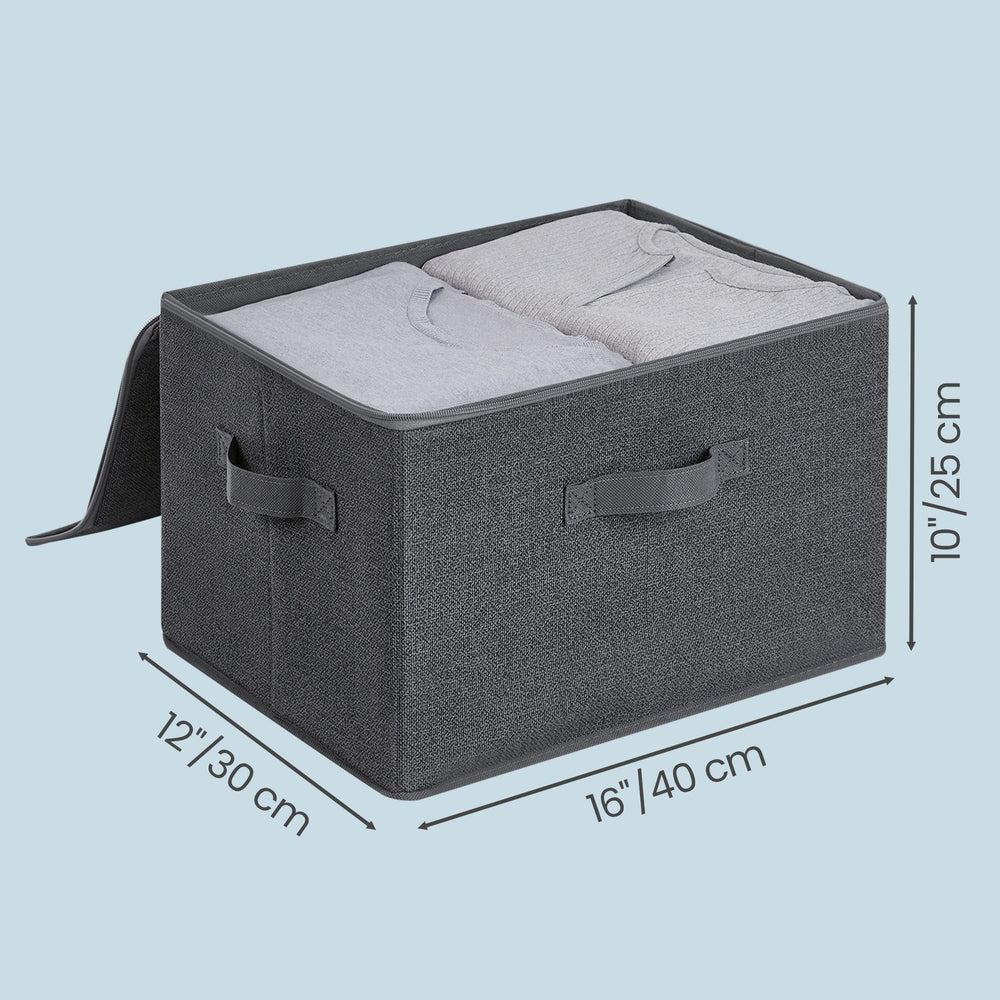 Foldable Storage Organiser Boxes - Thick Cardboard and Fabric