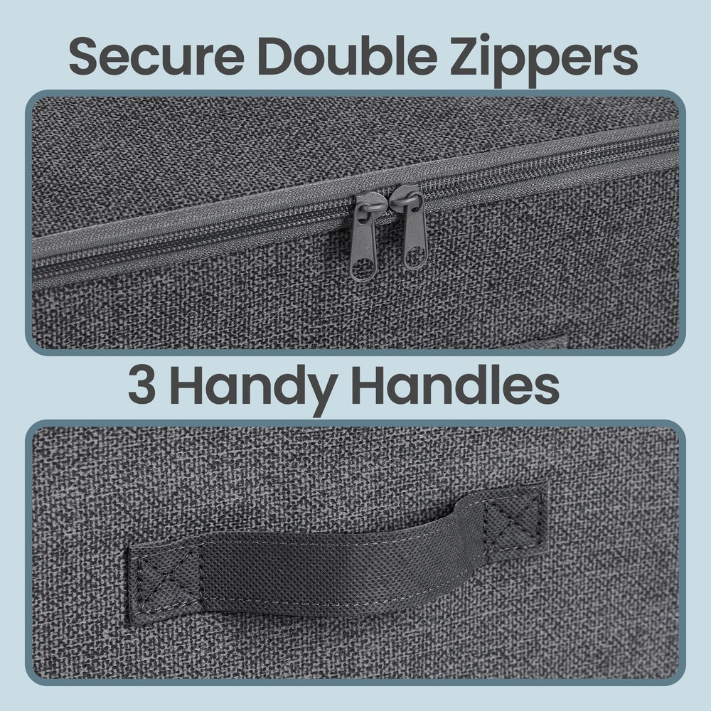 Foldable Storage Organiser Boxes - Thick Cardboard and Fabric