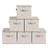 Set of 6 Foldable Storage Boxes - Non-Woven Fabric - Rustic Brown - With Lids and Handles