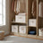 Set of 6 Foldable Storage Boxes - Non-Woven Fabric - Rustic Brown - With Lids and Handles