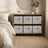 Set of 6 Foldable Storage Boxes - Thick Cardboard and Fabric - Light Grey