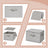 Set of 6 Foldable Storage Boxes - Thick Cardboard and Fabric - Light Grey