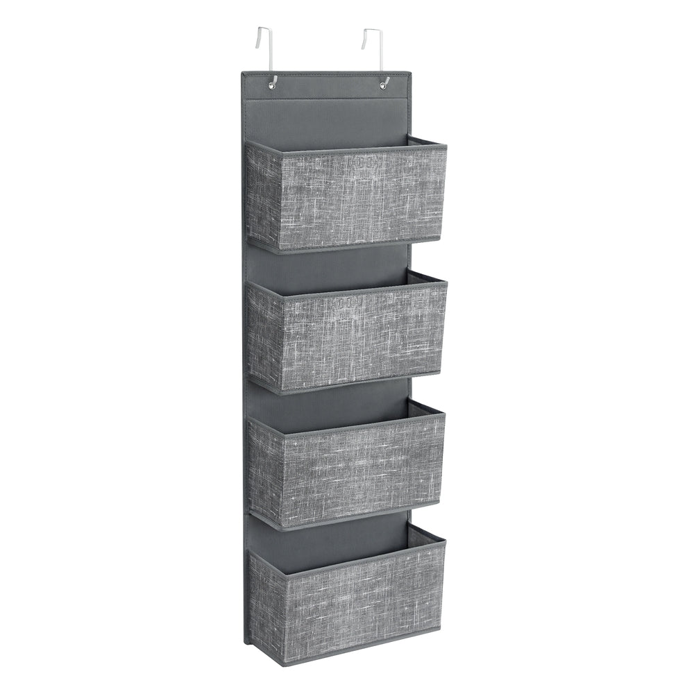 Over-Door Storage Organiser - Fabric and Cardboard - Heathered Grey
