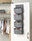 Over-Door Storage Organiser - Fabric and Cardboard - Heathered Grey