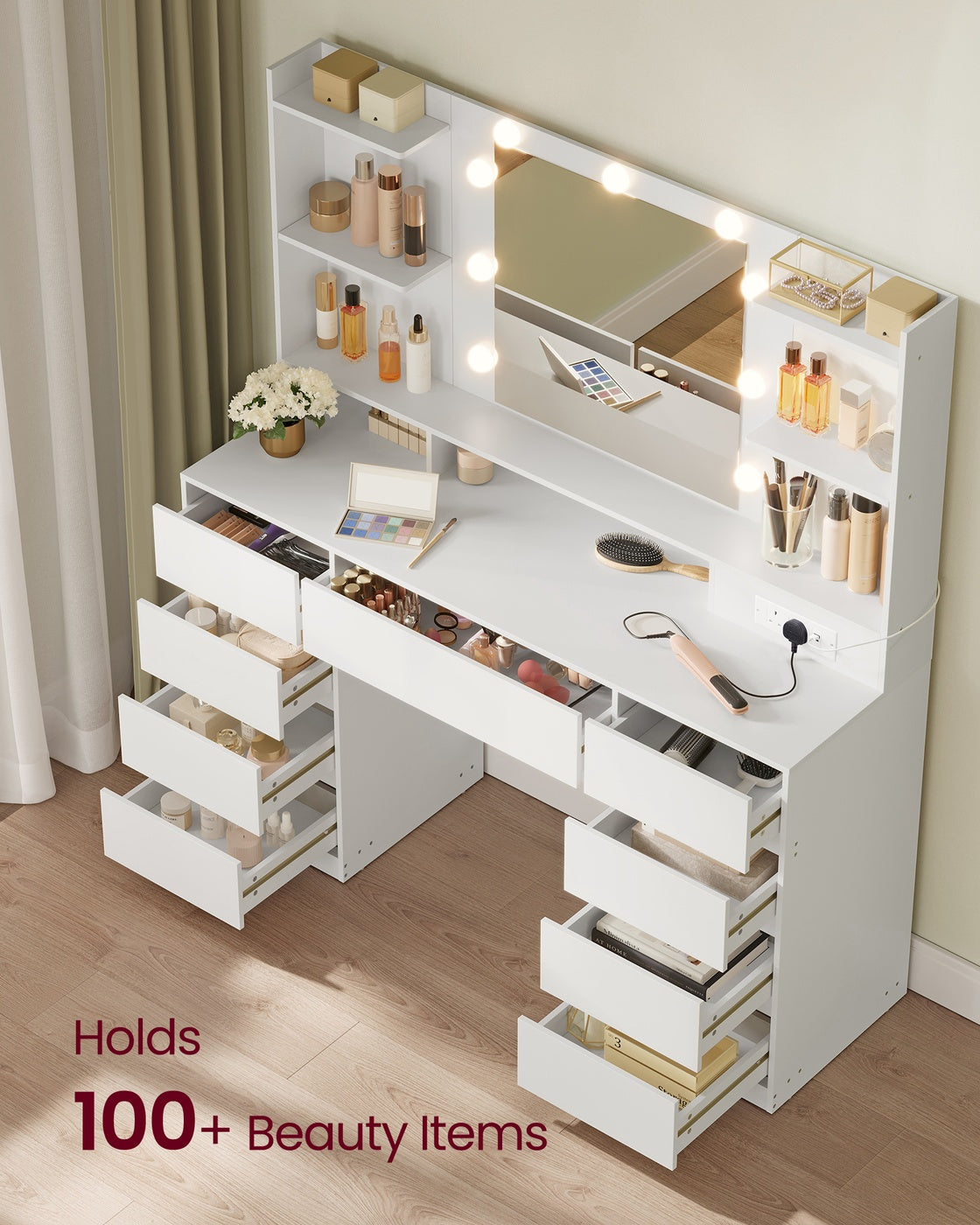 KAILYN Collection - Dressing Table - Wood and MDF - Cloud White