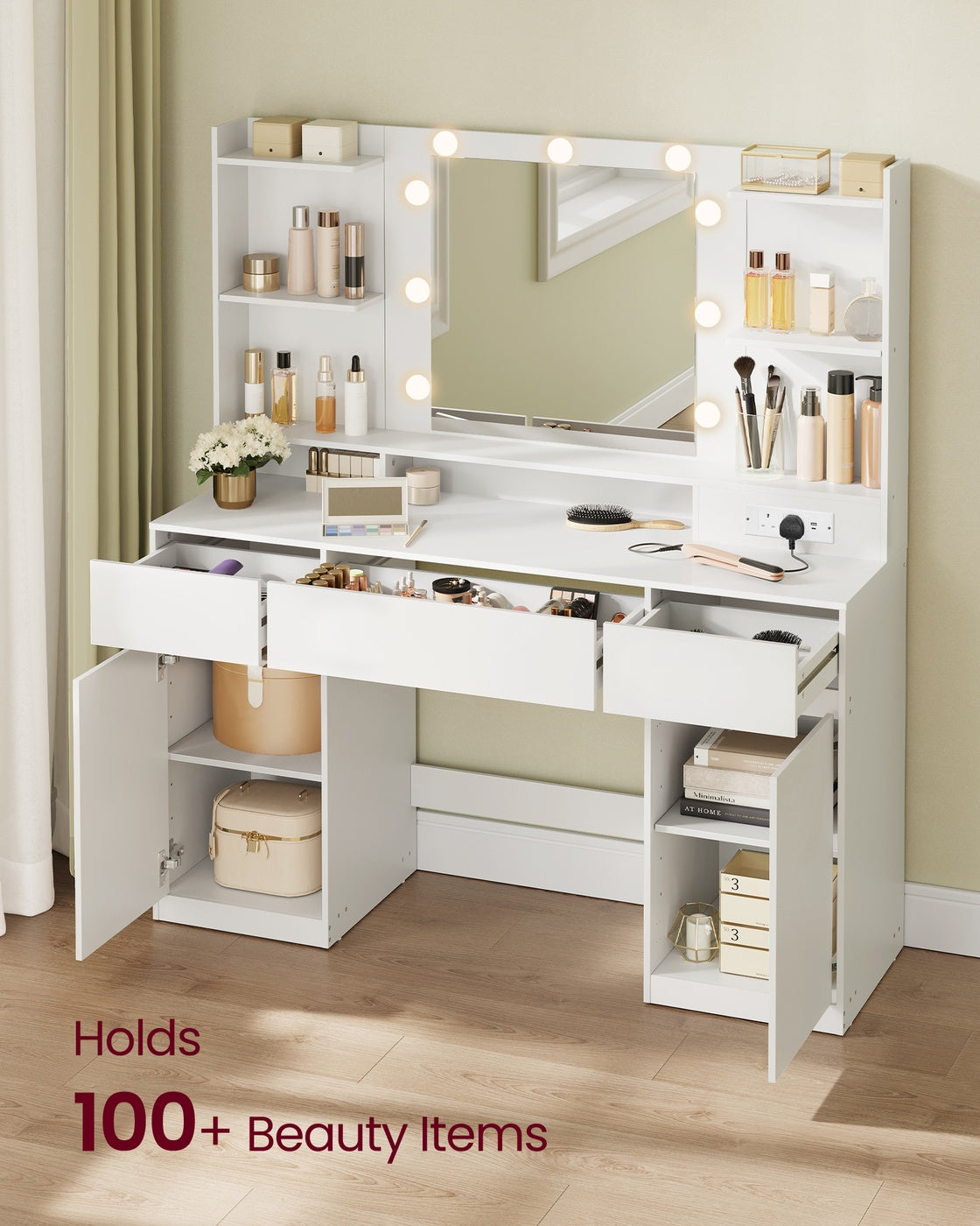 KAILYN Collection - Dressing Table - Wood and MDF - Cloud White