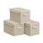 Storage Boxes - Cardboard and Fabric - Sand Beige - with Lids Set of 3