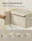 Storage Boxes - Cardboard and Fabric - Sand Beige - with Lids Set of 3
