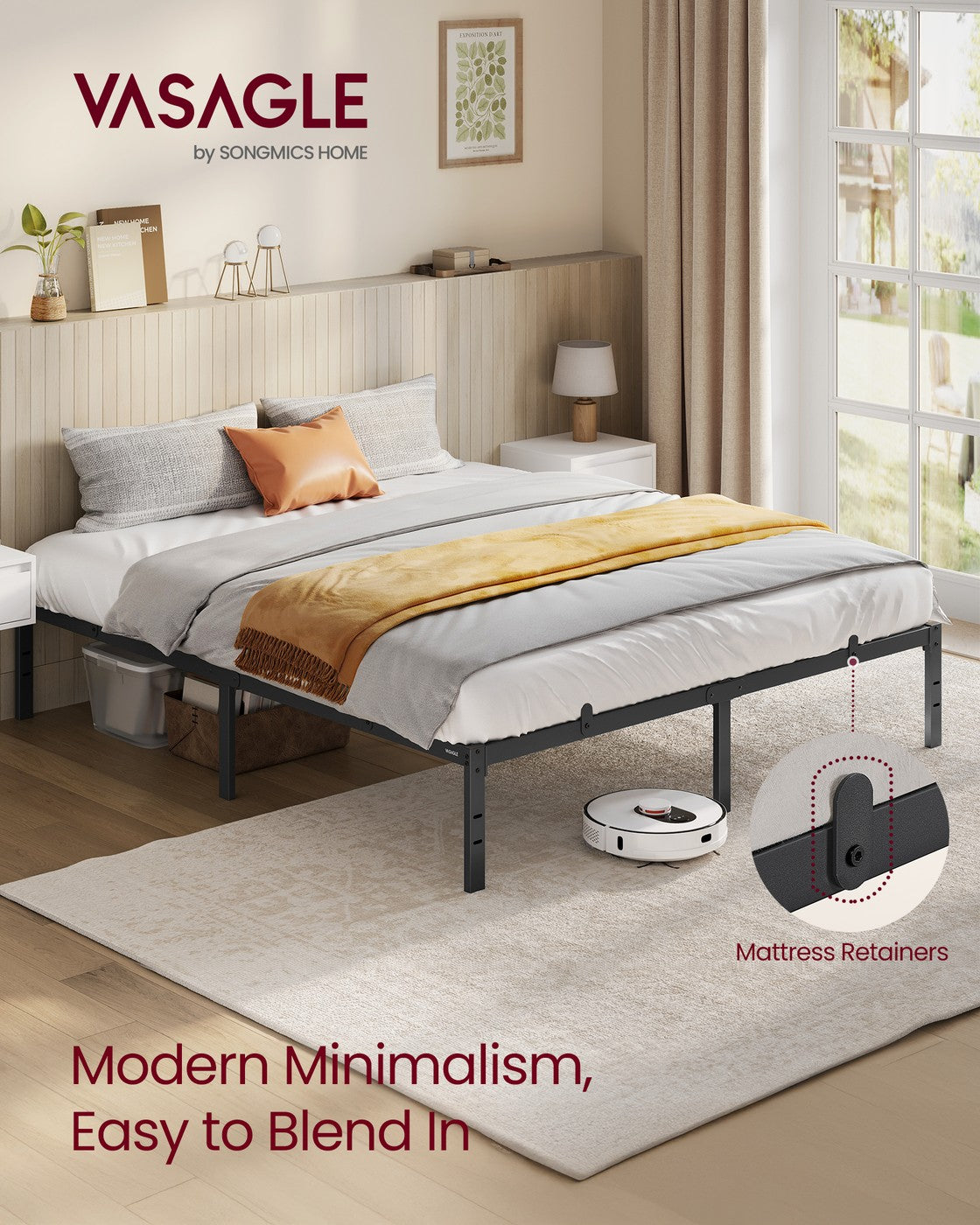 Metal bed frame - Steel - Ink Black