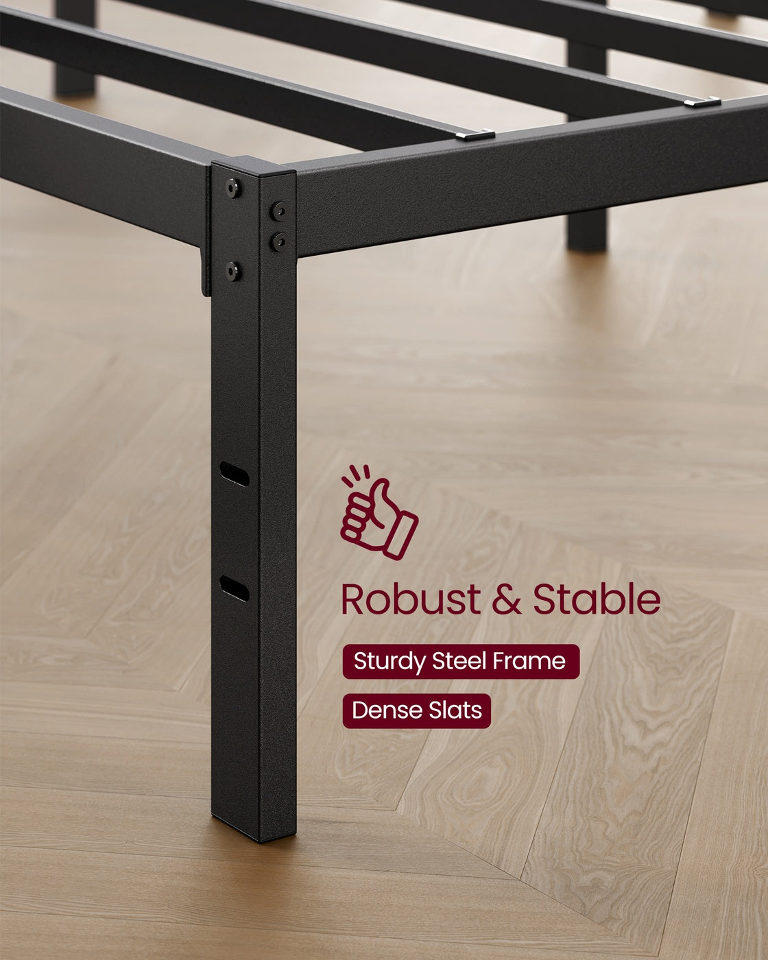 Metal bed frame - Steel - Ink Black